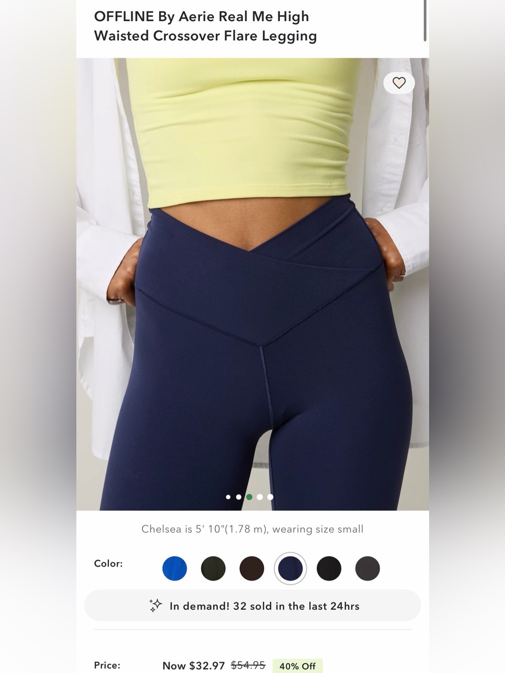 Offline by Aerie Crossover High-Rise Flare Leggings - Picture 9 of 10